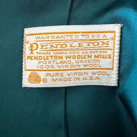 Vintage 90s Pendleton Blue Virgin Wool Crop Jacket - Picture 9 of 10